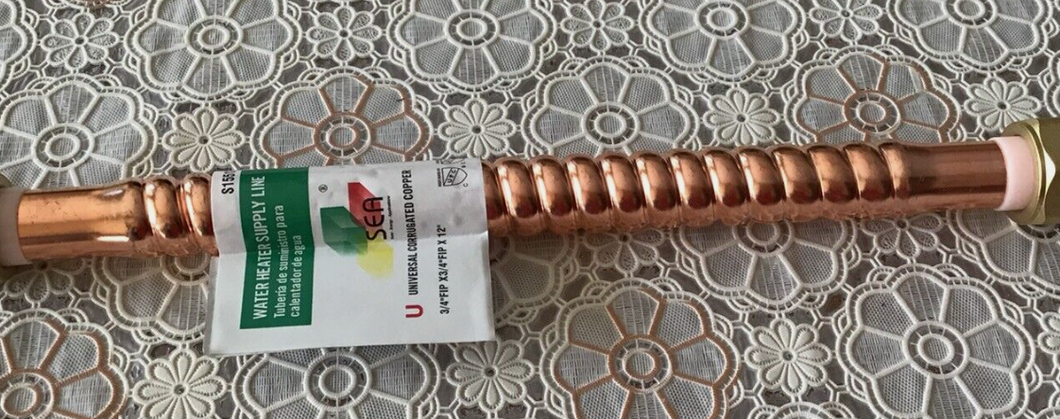 Universal Corrugated Copper Water Heater Connector